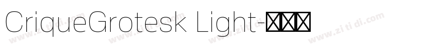 CriqueGrotesk Light字体转换